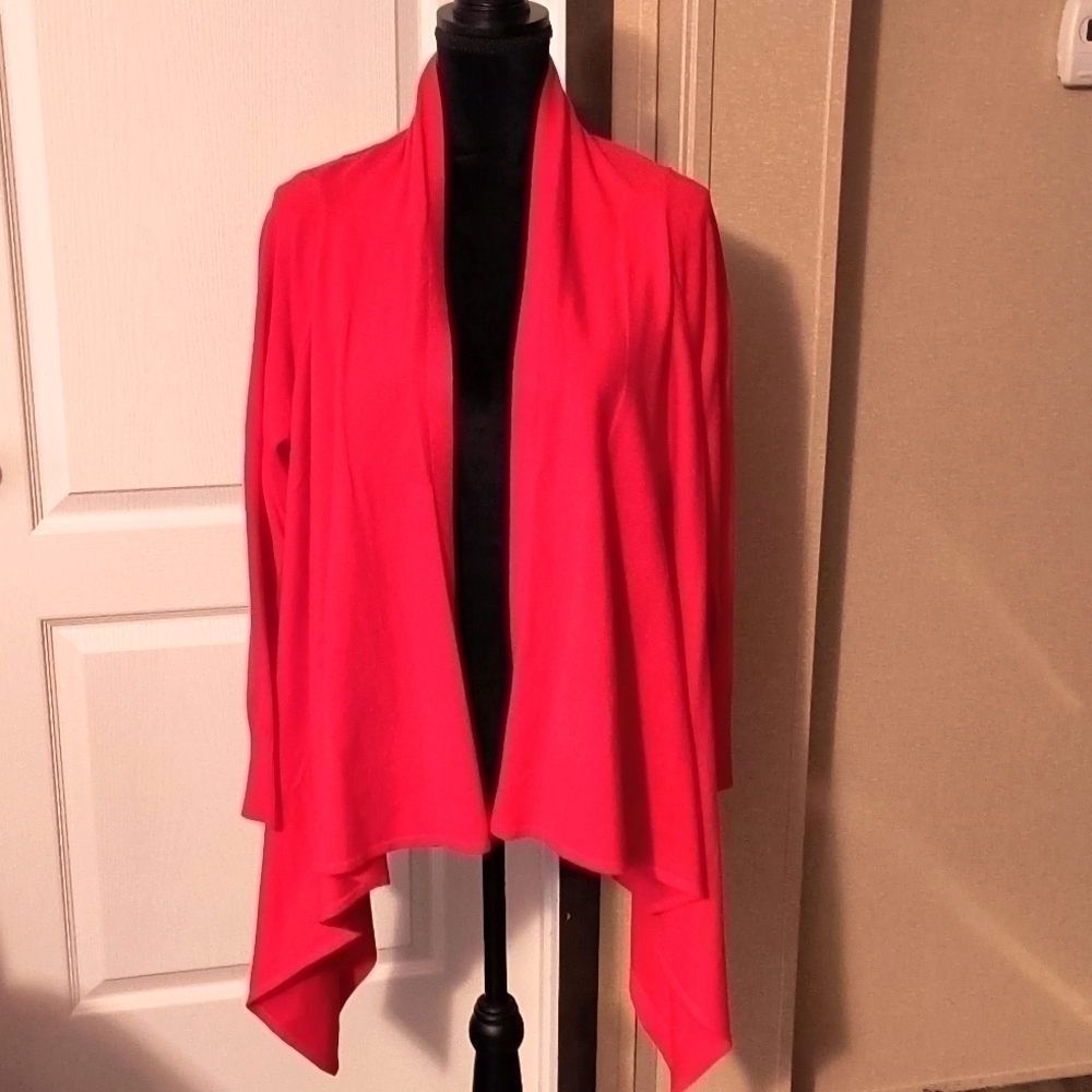 𝅺essentials By Milano Open Front Cardigan Wool Blended, Asymmetrical Hem Size L
